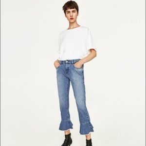 NWT Zara Frill Denim Jeans